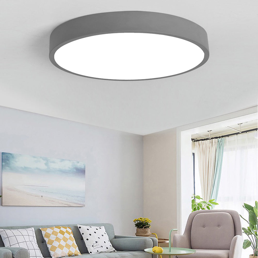 PastelRing | Ultra-Flad Rund Loftlampe Grå Bonusvis