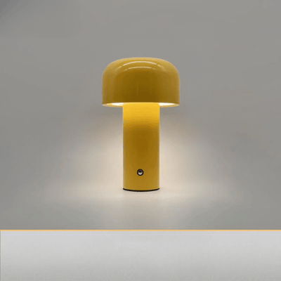 LumiShroom Designlampe – Trådløs LED Bordlampe med Justerbar Lysstyrke Gul Bonusvis
