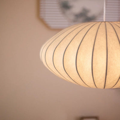 Velunza Loftslampe i Silke med Metalramme – Elfenbenshvid Designlampe i Ø30cm eller Ø50cm til Stue, Soveværelse og Spisestue Bonusvis