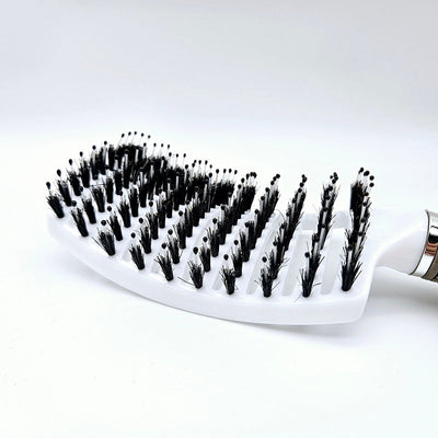 Silkibo Curved Brush Pro – Hårbørste med Vildsvinehår til Sundt, Glansfuldt og Filtret-Frit Hår Bonusvis