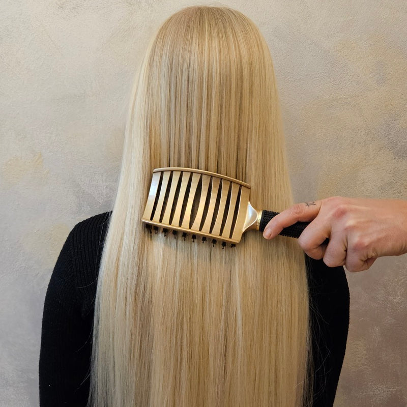 Silkibo Curved Brush Pro – Hårbørste med Vildsvinehår til Sundt, Glansfuldt og Filtret-Frit Hår Bonusvis