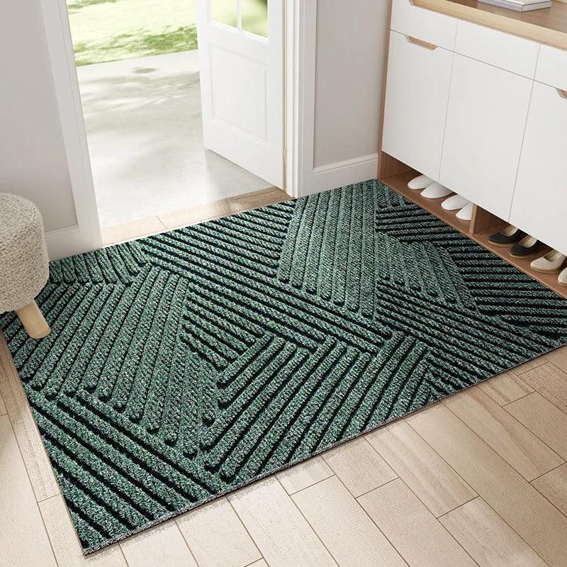 ScandiStep Dørmåtte – Stilfuldt Nordisk Design med Skridsikker Bund Grøn Bonusvis