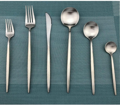 Minimalistisk Bestiksæt – 36 Delig Stålbestik til Hjemmet og Specielle Anledninger 36stk Sølv Bonusvis