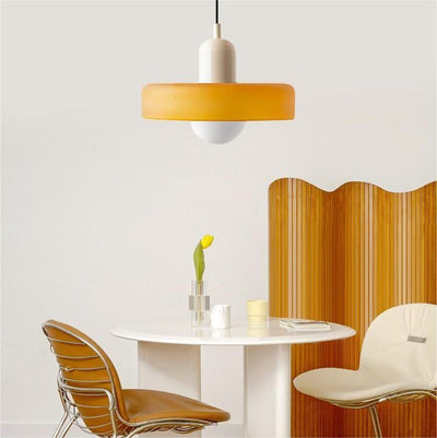 GeoGlow - Elegant Bauhaus pendellampe i farvet glas Bonusvis