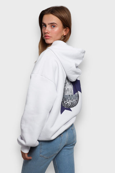 GlamShine Hoodie til Kvinder – Tøjet med Discoball Print og Komfort Bonusvis