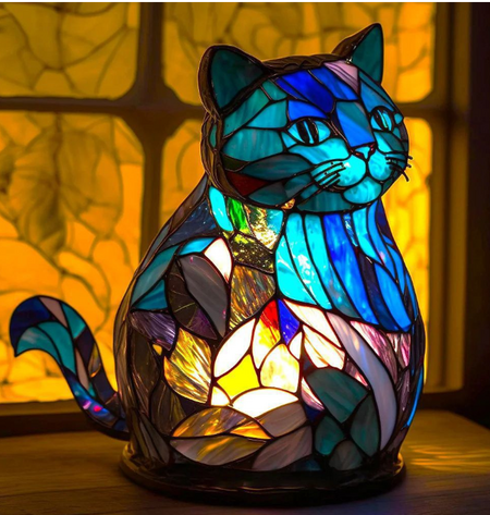 GlassGlow | Premium & Elegant Glas Dyr Lampe Kat Bonusvis