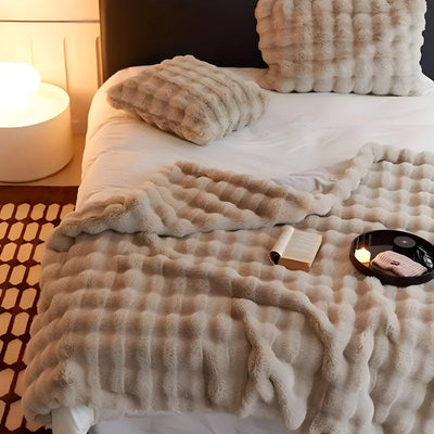 Fluff Bubble Fleece Tæppe – Luksus og Komfort til Dit Hjem Lyserød Bonusvis