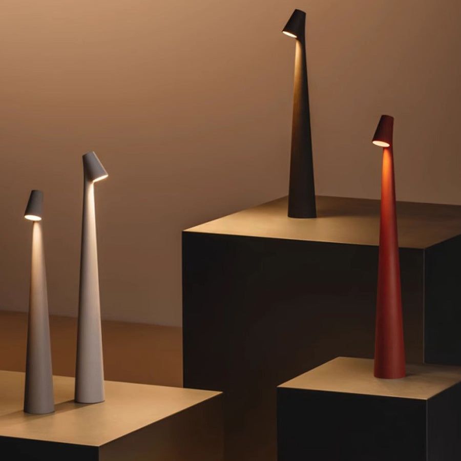 Lampe Nordic LED – Minimalistisk Trådløs Lampe med Touch Funktion brun Bonusvis