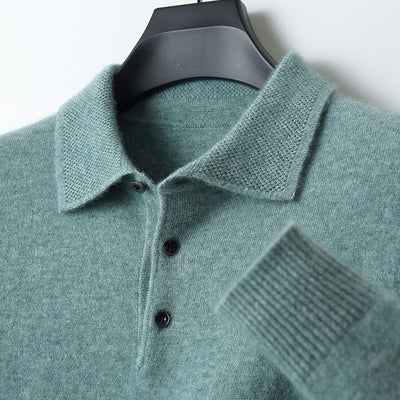 Eksklusiv Polo Pullover i 100% Cashmere – Komfort og Stil i Én Grøn Bonusvis