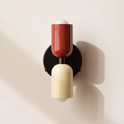 LumiWall – Moderne Væglampe med Retningsbestemt Belysning Rød og Beige Bonusvis