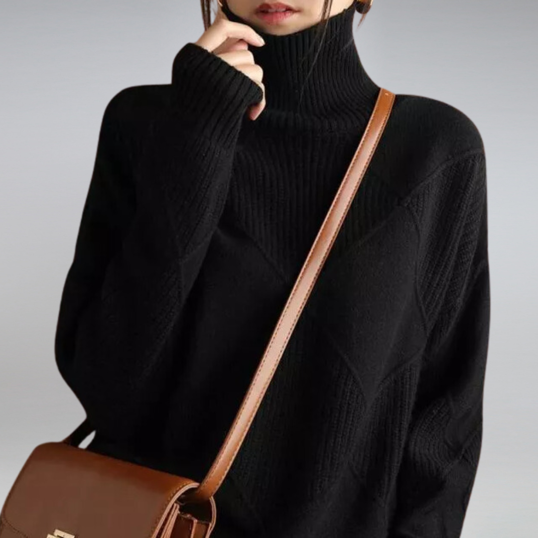 Cachemire Pullover med Rullekrave – Luksus og Elegance til Hverdagen Bonusvis