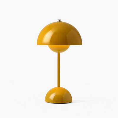 FlowerGlow LED Bordlampe – Ikonisk Design i Trådløs Elegance Gul Bonusvis