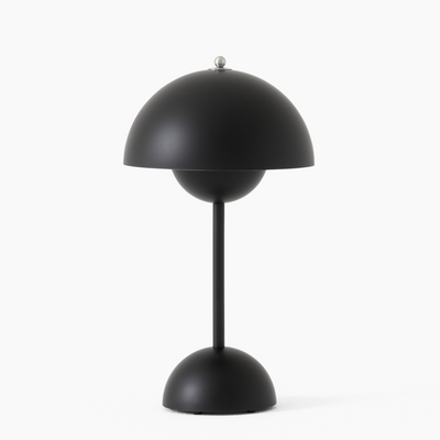 FlowerGlow LED Bordlampe – Ikonisk Design i Trådløs Elegance Sort Bonusvis