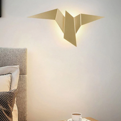 Design Væglampe i Fugleform – LED Belysning i Sort, Hvid og Guld til Indendørs Brug Guld Bonusvis