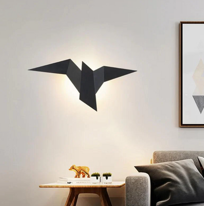 Design Væglampe i Fugleform – LED Belysning i Sort, Hvid og Guld til Indendørs Brug Sort Bonusvis