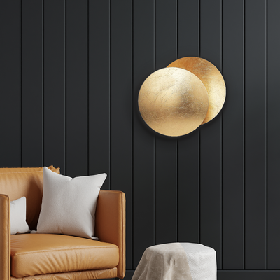 Guld Væglampe – Elegant Design Inspireret af Måneformørkelse til Stue og Gang Bonusvis