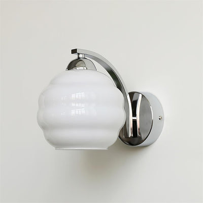 LumiRetro Art Deco Lampe – Elegant Vintage Design med Hvidt Glas og Metalramme Krom+Hvid Bonusvis