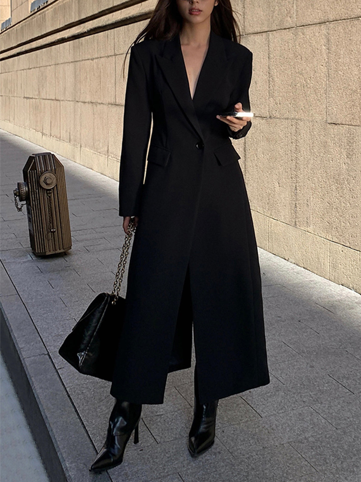 Manteau Élisa Langt Sort Frakke – Elegance og Komfort til Vinteren Bonusvis