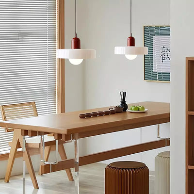 GeoGlow - Elegant Bauhaus pendellampe i farvet glas Bonusvis