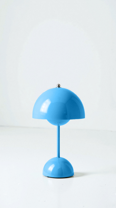 Elegant Lampe Bord – Minimalistisk Design med Justerbart Lys Blå Bonusvis