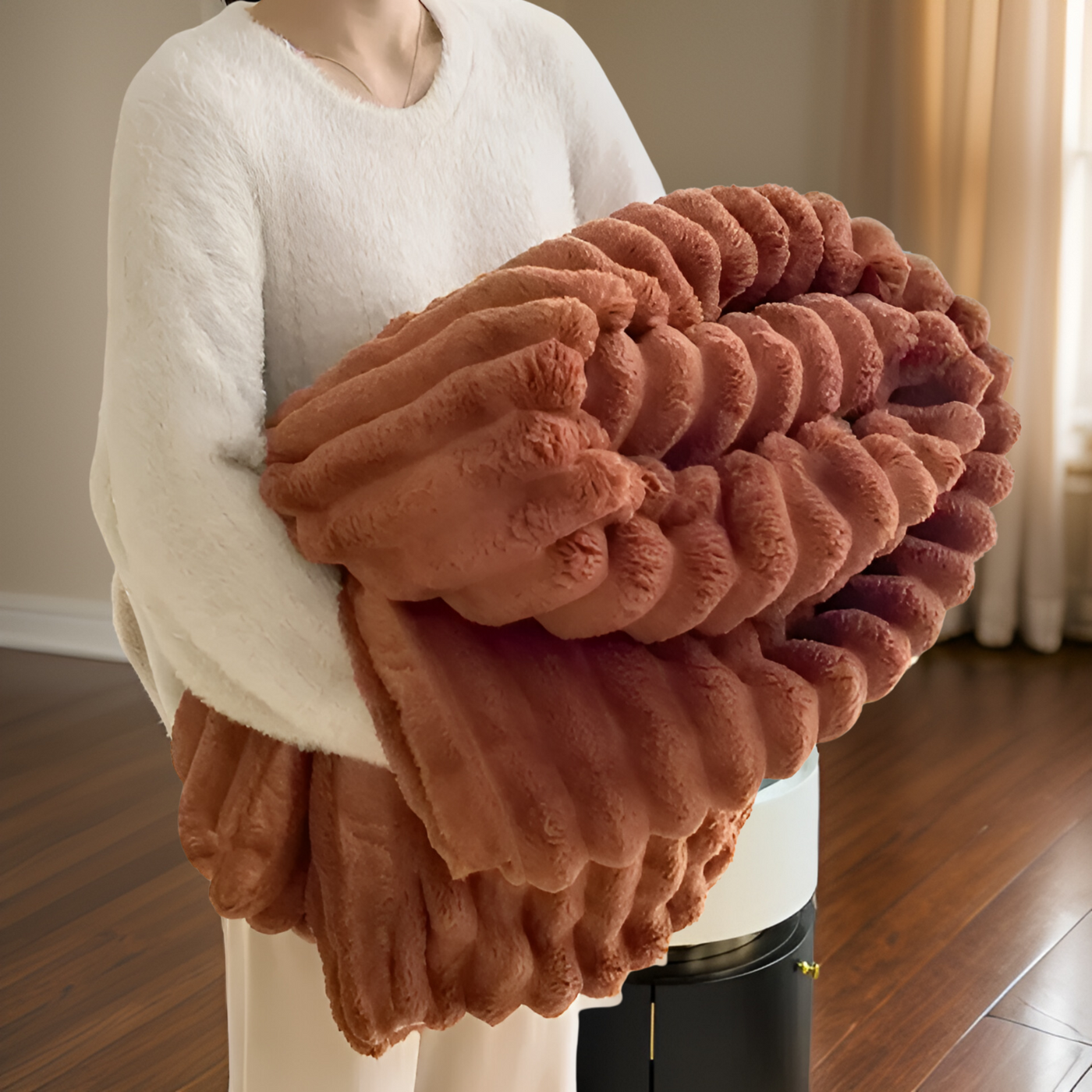 Superblød Fleece Plaid – Luksus og Komfort til Din Sofa Brun Bonusvis