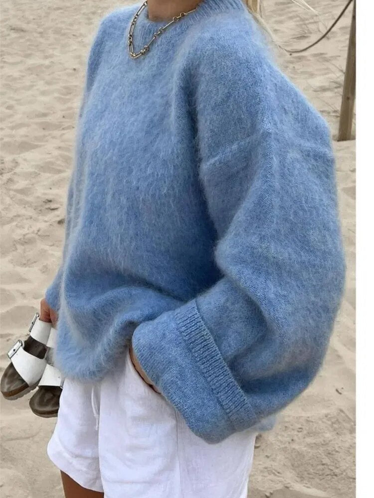 Clara Pullover – Elegant og Komfortabel Strik til Alle Sæsoner Blå Bonusvis
