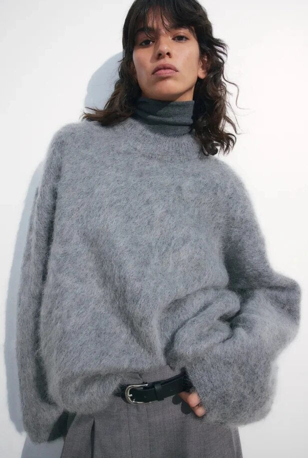 Clara Pullover – Elegant og Komfortabel Strik til Alle Sæsoner Grå Bonusvis