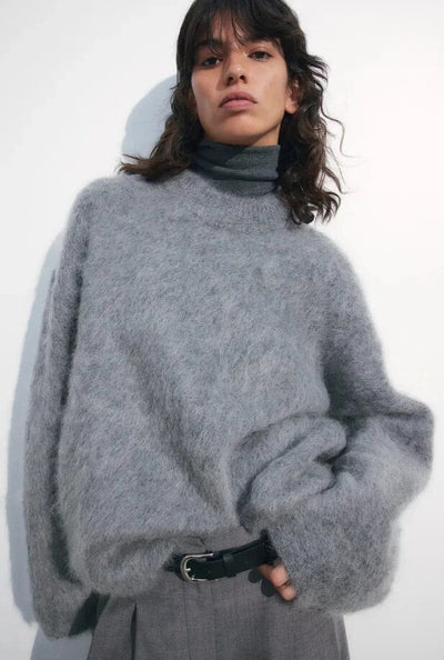 Clara Pullover – Elegant og Komfortabel Strik til Alle Sæsoner Grå Bonusvis