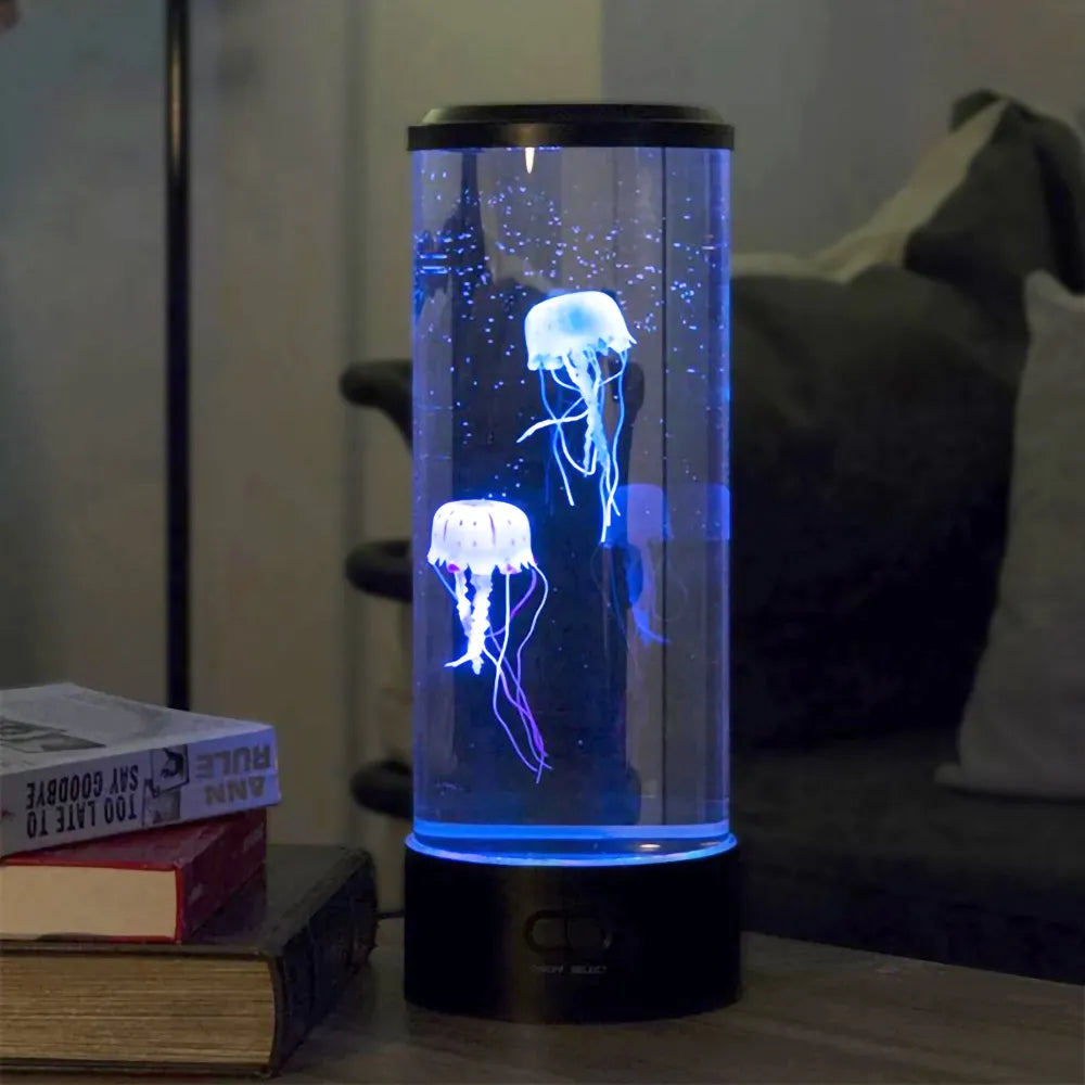 AquaSerene Vandmandslampe – Beroligende Lampe med Farveskiftende Lysshow Bonusvis