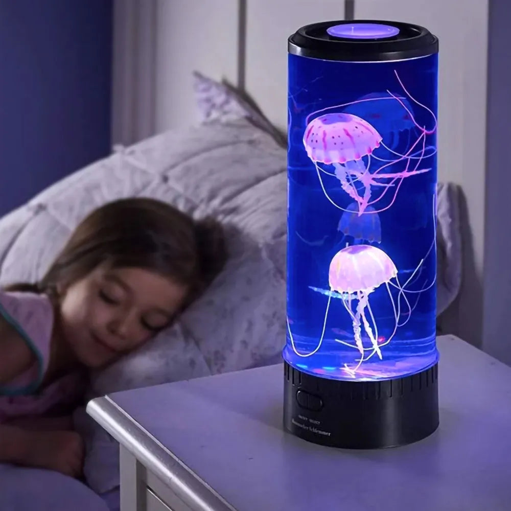 AquaSerene Vandmandslampe – Beroligende Lampe med Farveskiftende Lysshow Bonusvis