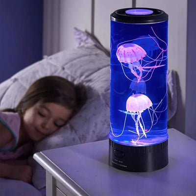 AquaSerene Vandmandslampe – Beroligende Lampe med Farveskiftende Lysshow Bonusvis