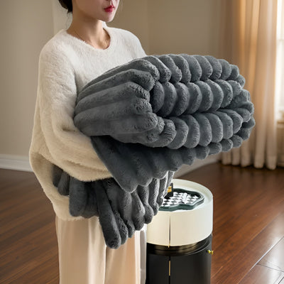 Superblød Fleece Plaid – Luksus og Komfort til Din Sofa Mørkegrå Bonusvis