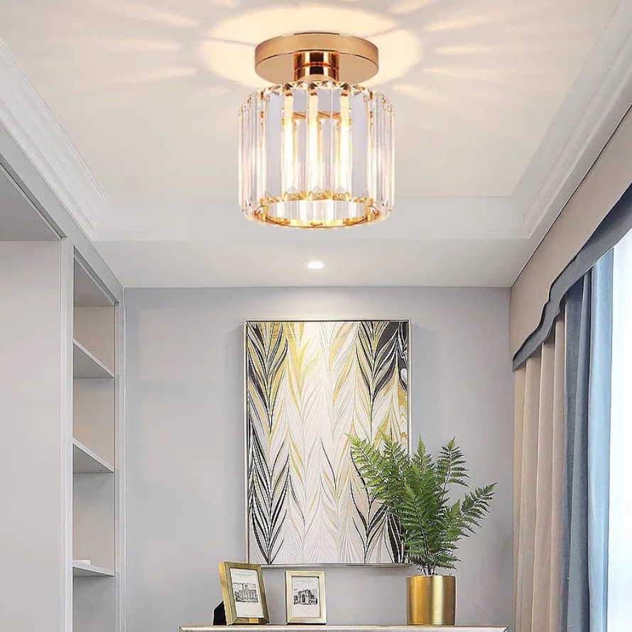 Moderne Plafonnier i Krystal – Elegant Design og Luksuriøs Belysning til Dit Hjem Guld Runde Bonusvis