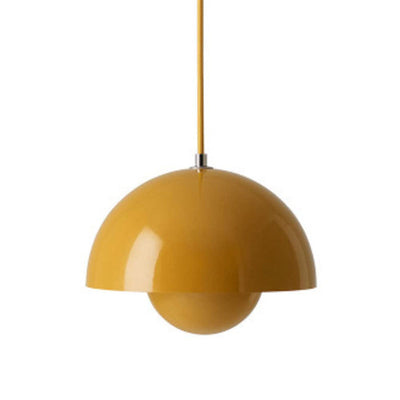 FlowerGlow Pendellampe i Skandinavisk Stil – Justerbar Loftslampe med Urtepotteformet Design Gul Bonusvis