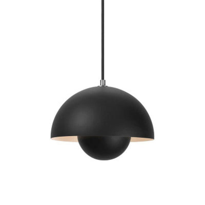 FlowerGlow Pendellampe i Skandinavisk Stil – Justerbar Loftslampe med Urtepotteformet Design Sort 23CM*16CM Bonusvis