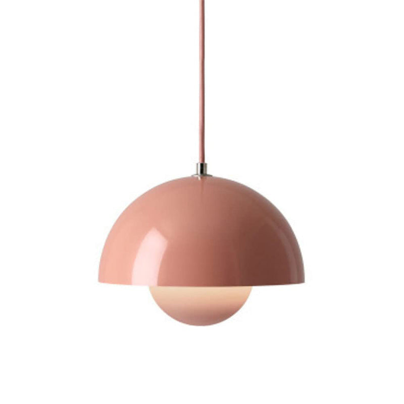 FlowerGlow Pendellampe i Skandinavisk Stil – Justerbar Loftslampe med Urtepotteformet Design Lyserød 40CM*26CM Bonusvis