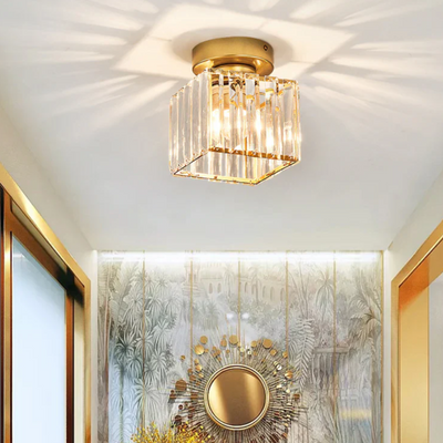Moderne Plafonnier i Krystal – Elegant Design og Luksuriøs Belysning til Dit Hjem Guld Firkantet Bonusvis
