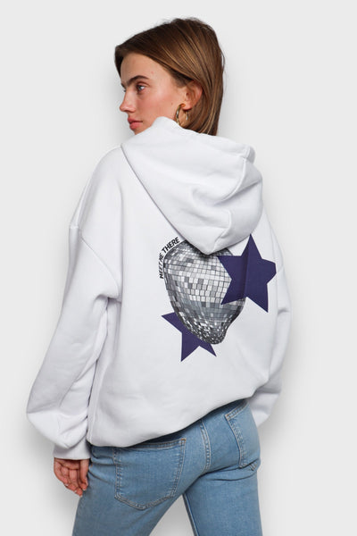 GlamShine Hoodie til Kvinder – Tøjet med Discoball Print og Komfort Bonusvis