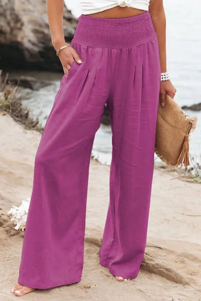 MAYA | Stilfulde Wide-Leg Bukser – Komfort og Elegance til Alle Anledninger Lilla Bonusvis