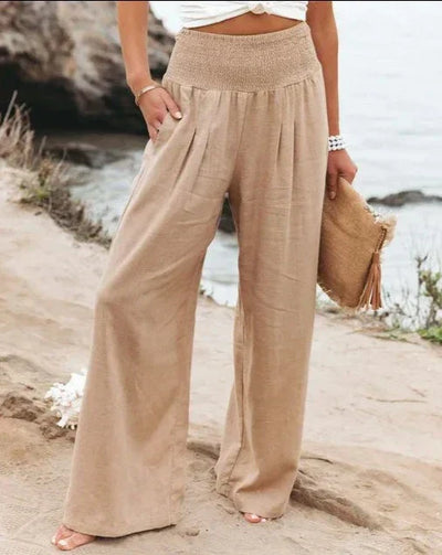 MAYA | Stilfulde Wide-Leg Bukser – Komfort og Elegance til Alle Anledninger Khaki Bonusvis