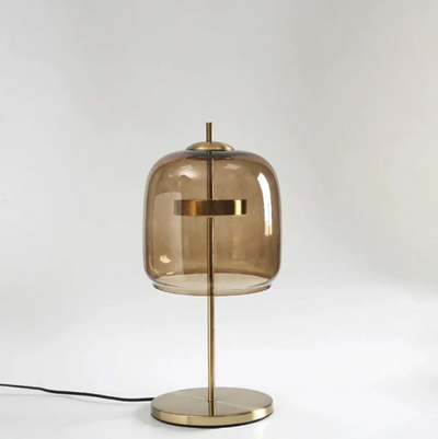 Elegant Bordlampe i Metal og Glas – Ø18 cm med Indbygget LED til Indendørs Brug Bonusvis