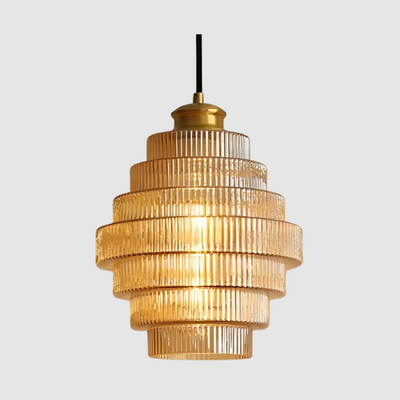 Elegant Loftlampe i Glas og Jern – Justerbar Højde, LED- og E27-Kompatibel Bonusvis