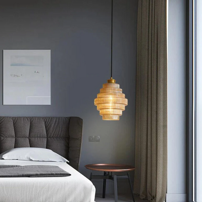 Elegant Loftlampe i Glas og Jern – Justerbar Højde, LED- og E27-Kompatibel Bonusvis