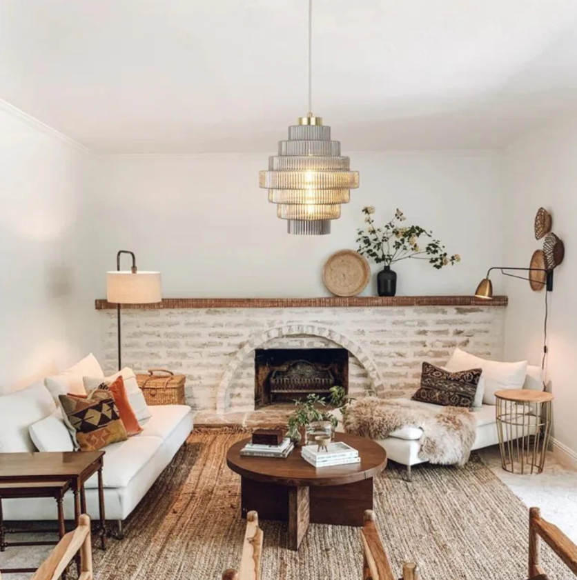 Elegant Loftlampe i Glas og Jern – Justerbar Højde, LED- og E27-Kompatibel Bonusvis