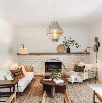 Elegant Loftlampe i Glas og Jern – Justerbar Højde, LED- og E27-Kompatibel Bonusvis