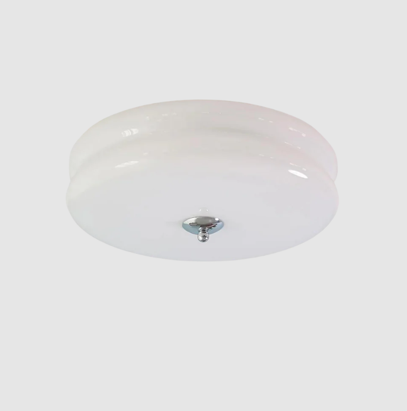 Elegant Loftlampe i Metal og Krystal – Ø32 cm, LED-Kompatibel Hvid metallic Bonusvis