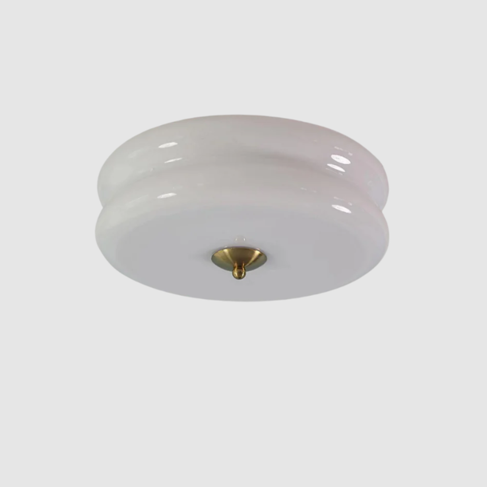 Elegant Loftlampe i Metal og Krystal – Ø32 cm, LED-Kompatibel Guld hvid Bonusvis