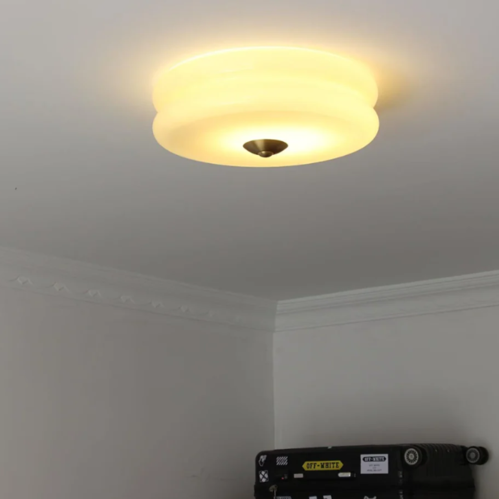 Elegant Loftlampe i Metal og Krystal – Ø32 cm, LED-Kompatibel Creme metallic Bonusvis