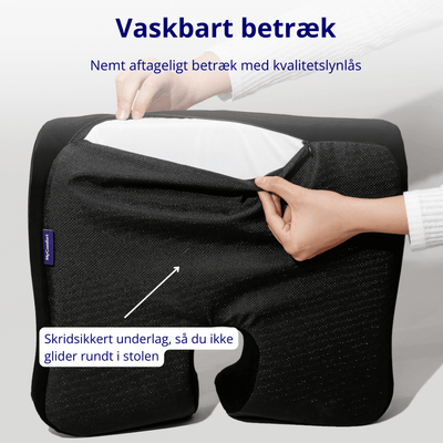 OrthoSeat Siddepude med Memory Skum – Ergonomisk Aflastning til Haleben, Hofter og Ryg Bonusvis