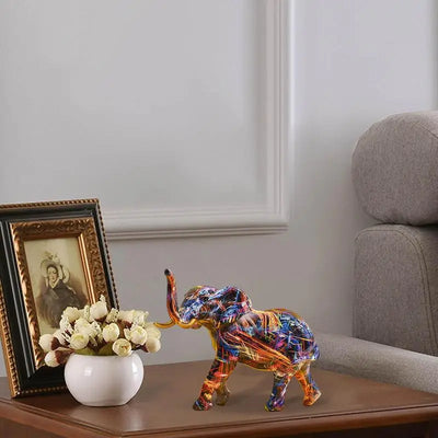 ColorTrunk | Livlig Har kunst & Unik Modig Design Elefant Skulptur Bonusvis